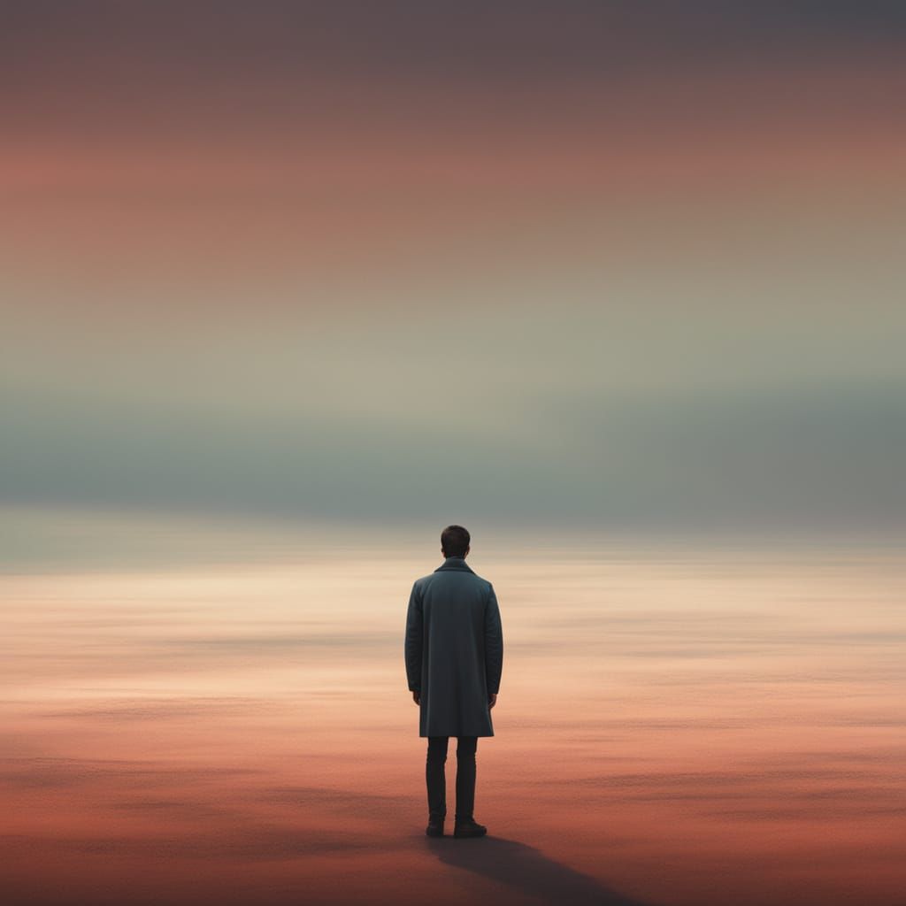 Ethereal Figure in Dreamy Landscape