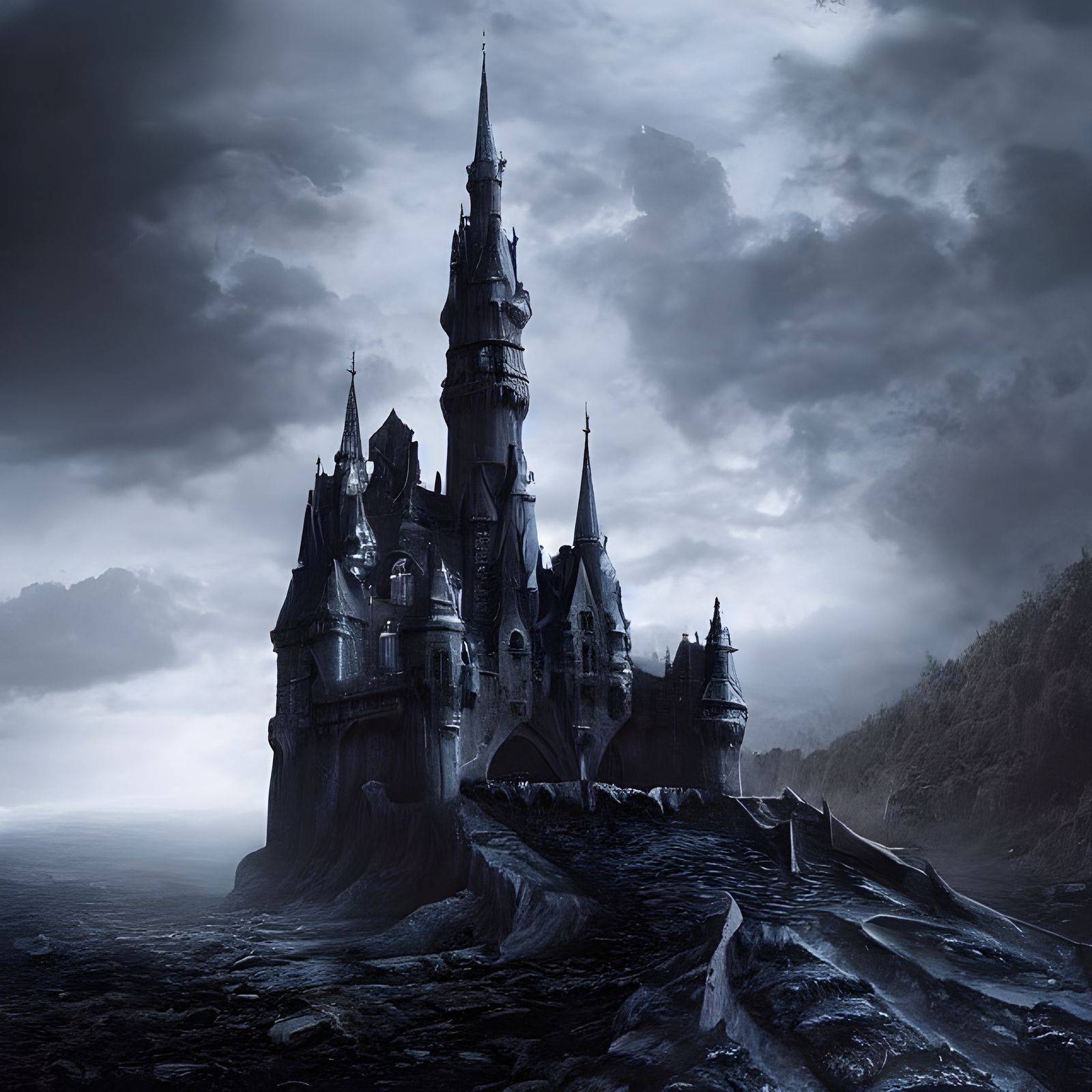 Epic Gothic Castle Shines in Fantasy Landscape