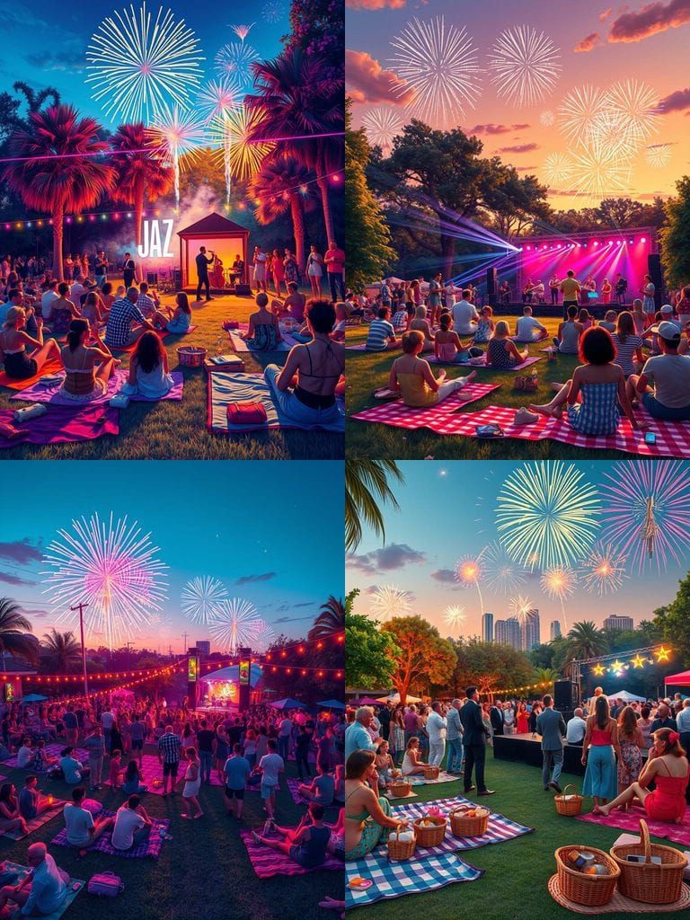 Electric Jazz Night in a Vibrant Park