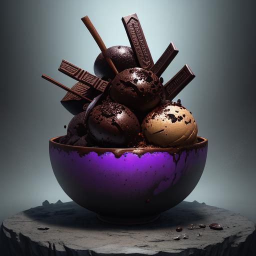 big bowl of chocolate ice cream