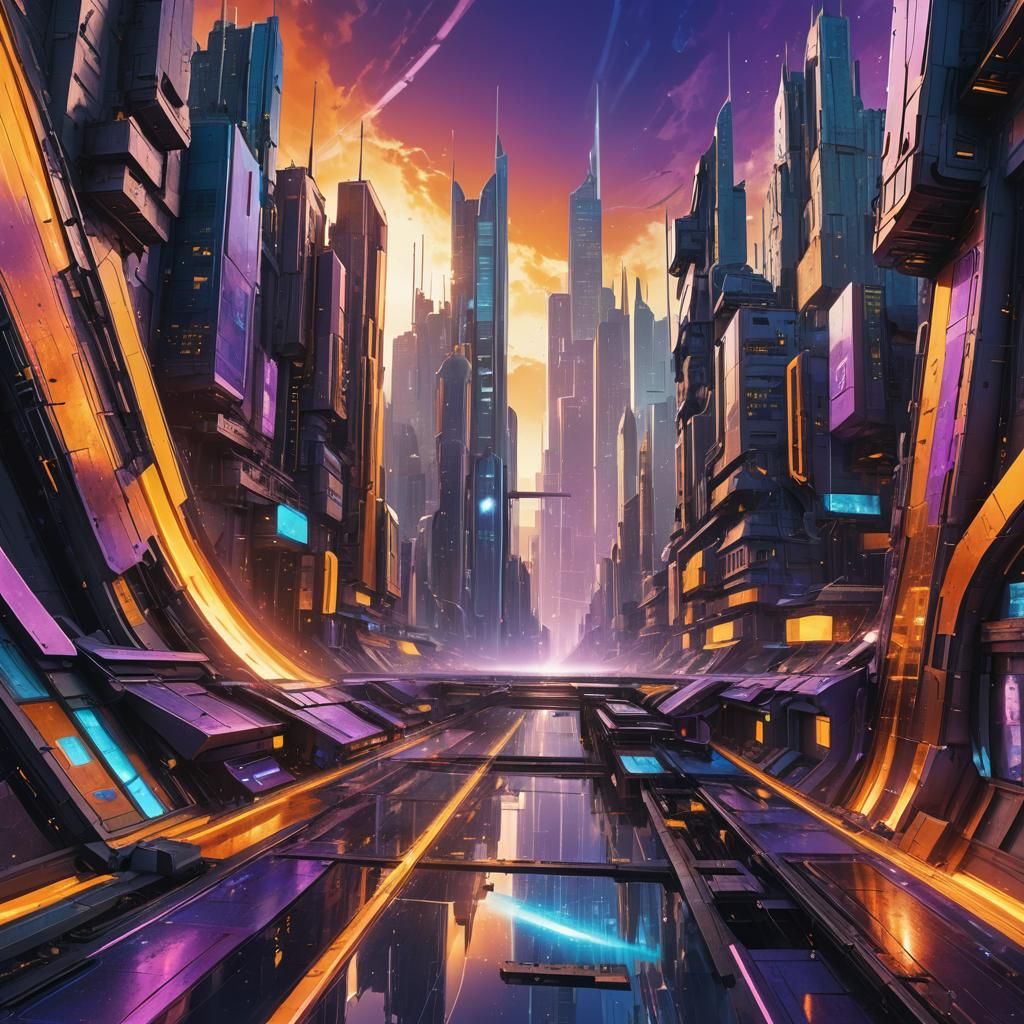 Futuristic Metropolis Converges with Modern World