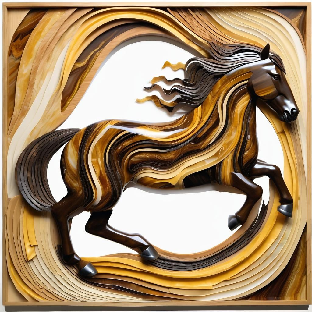Abstract Sculpture of a Galloping Horse