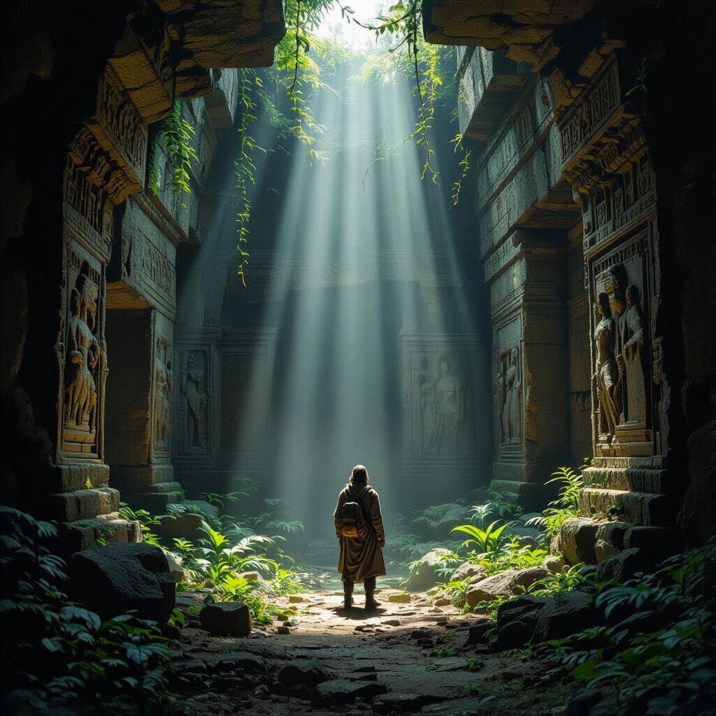 Explorer Finds Hidden Chamber in Ancient Ruins with Dramatic...