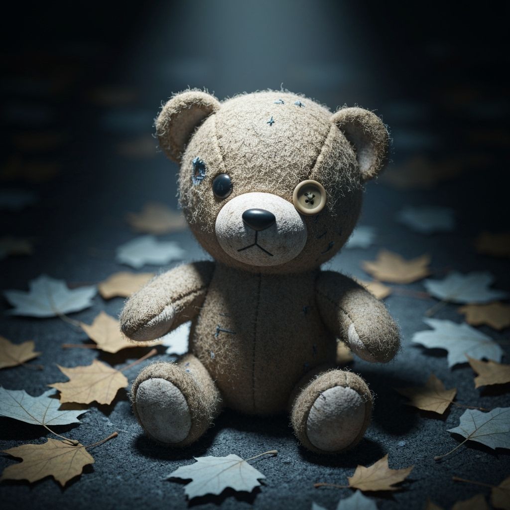 Sad Abandoned Toy Photo in High-Contrast Colors