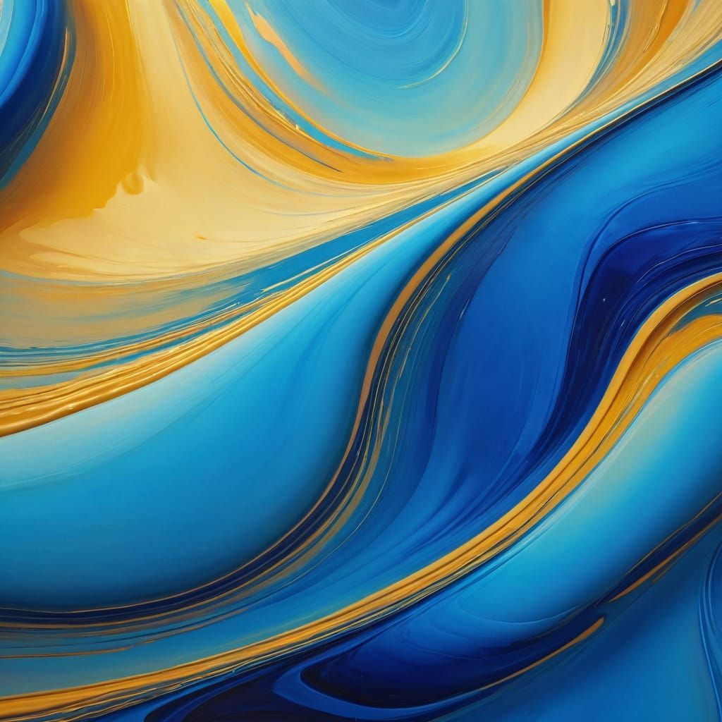 Surreal Blue Shape in Vibrant Oil Painting
