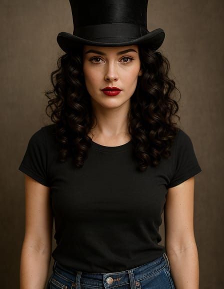 Woman in Victorian Hat with Anime Inspiration