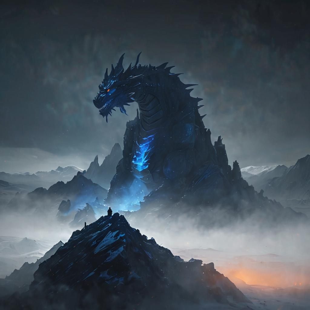 Dragon Zoid Amidst Snowy Wasteland