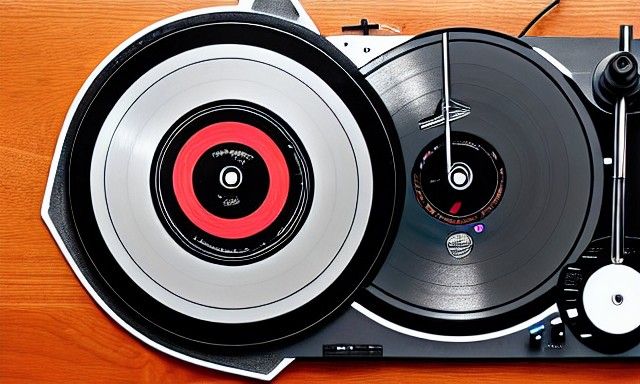 Vinyl Record Plays on Vintage Turntable