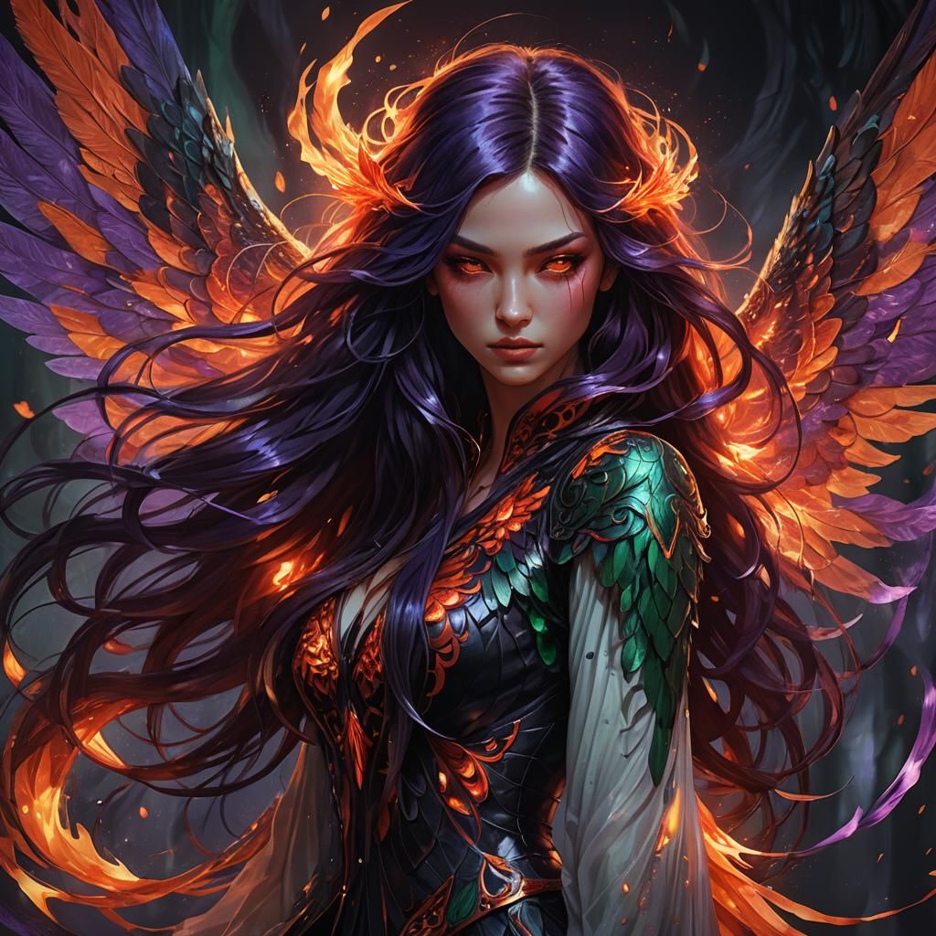 Mystical Dragon Princess in Splendid Lighting