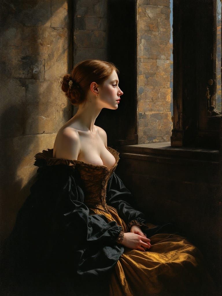 Northern Renaissance Portrait in Luminous Oil Glazing