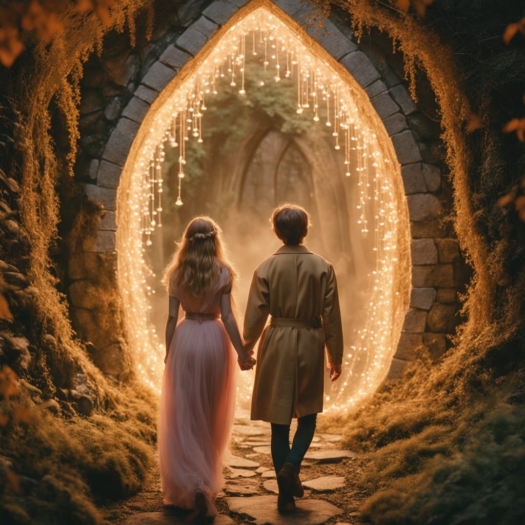 Lovers Journey Through a Fairy Portal