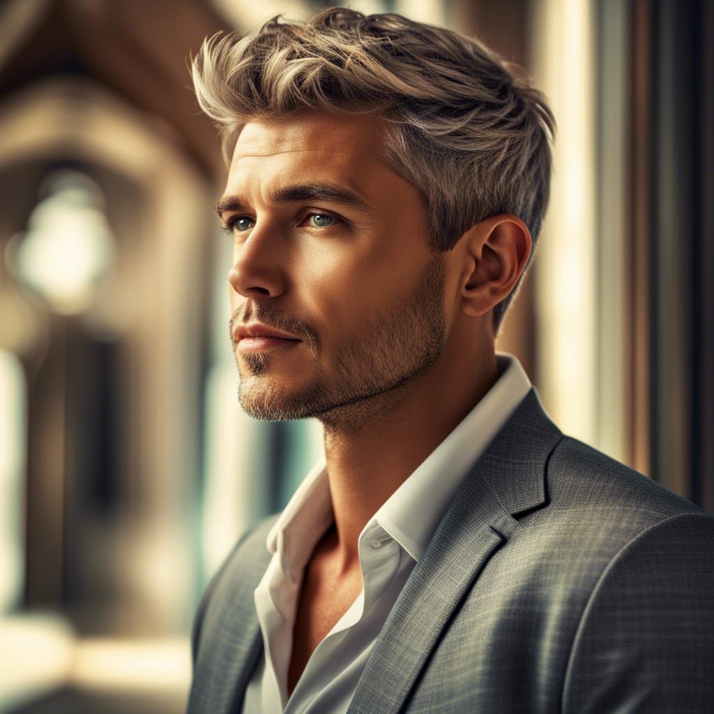 Chiseled Hero Basks in Golden Light