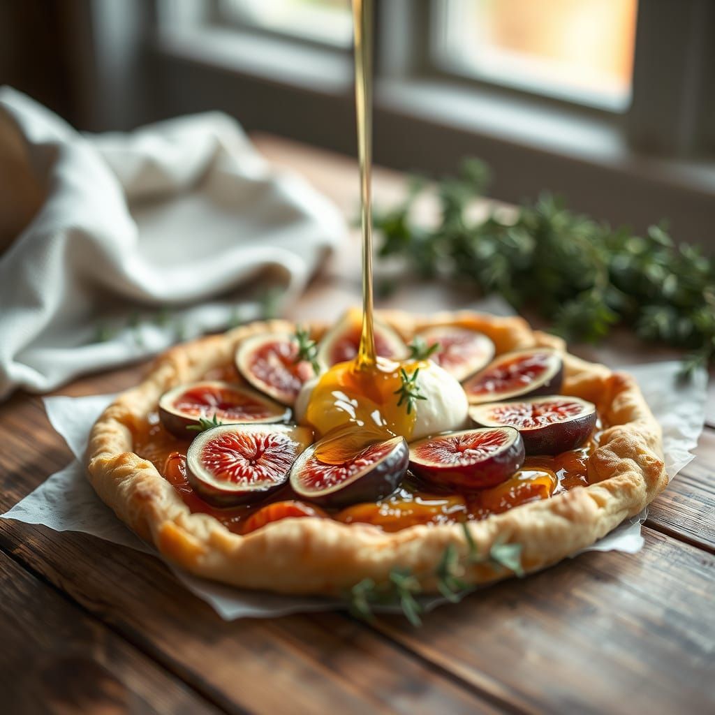 Mouthwatering Fig and Goat Cheese Tart Food Photography