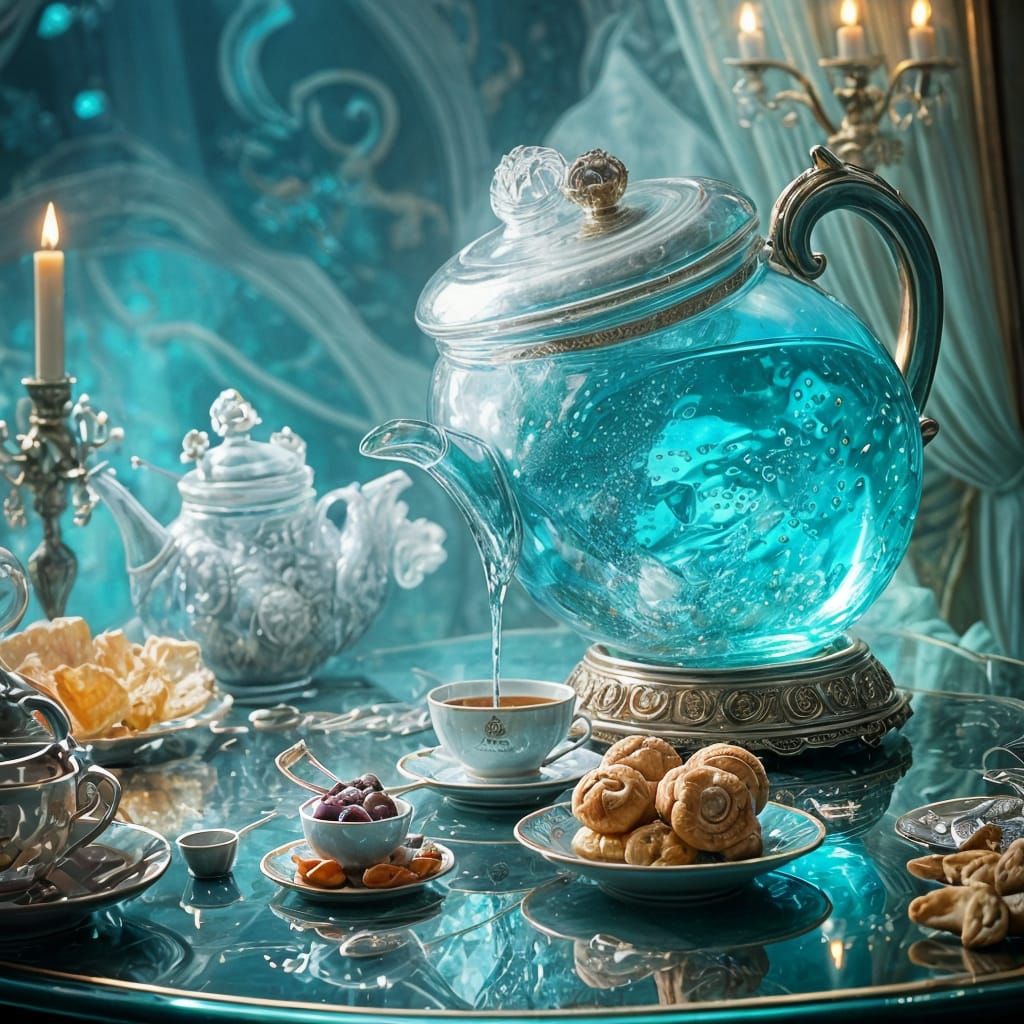 Seashell Teapot Pours Glowing Jellyfish Tea in Underwater Pa...