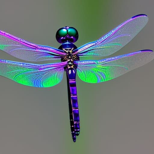 Beautiful purple holographic dragonfly with cobalt blue holographic accents& Emerald green holographic accents& magenta ...