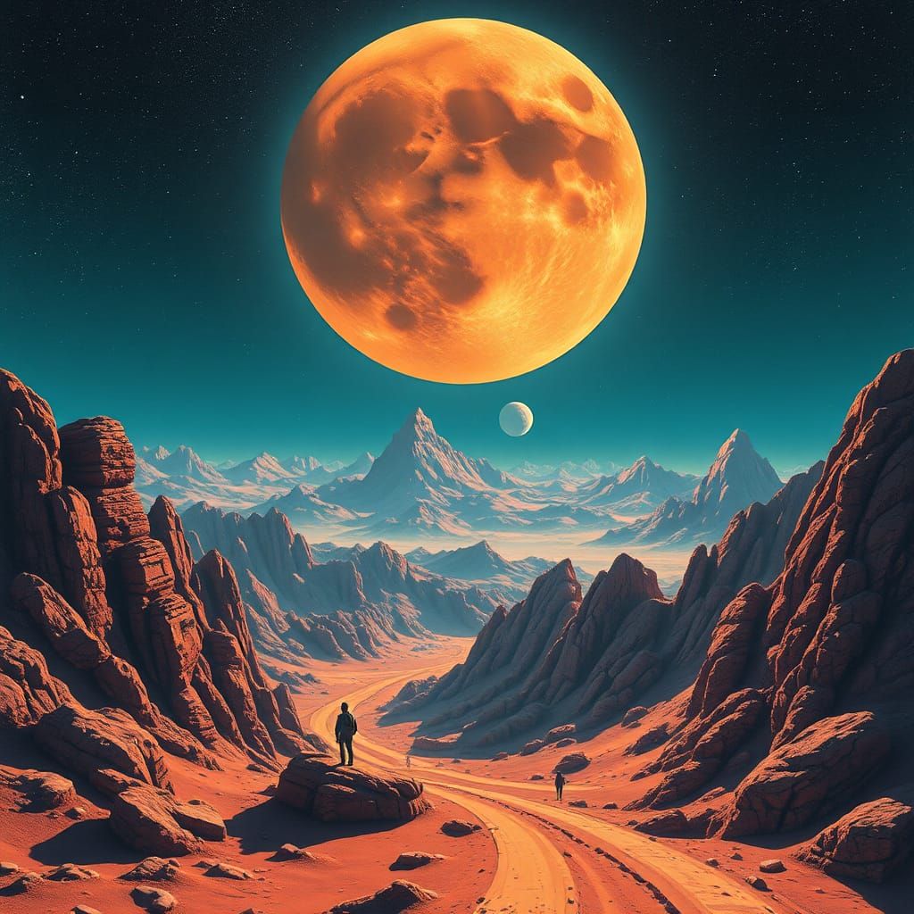 Ethereal Lunar Getaway in Retro-Futuristic Style