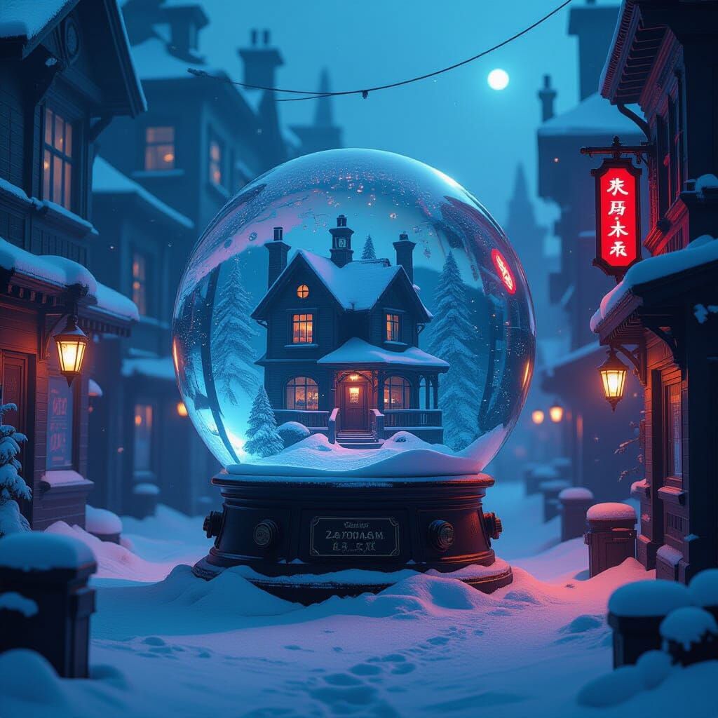 Alien Speakeasy in Snow Globe: Dystopian Futurism