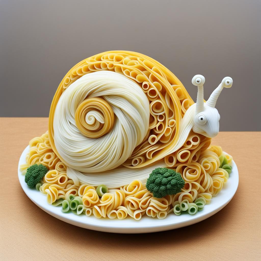 Pasta Sculpture : Snail