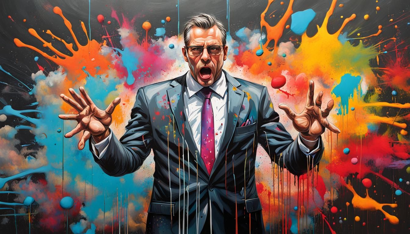 Executive Commanding Boardroom: Graffiti Splash Art