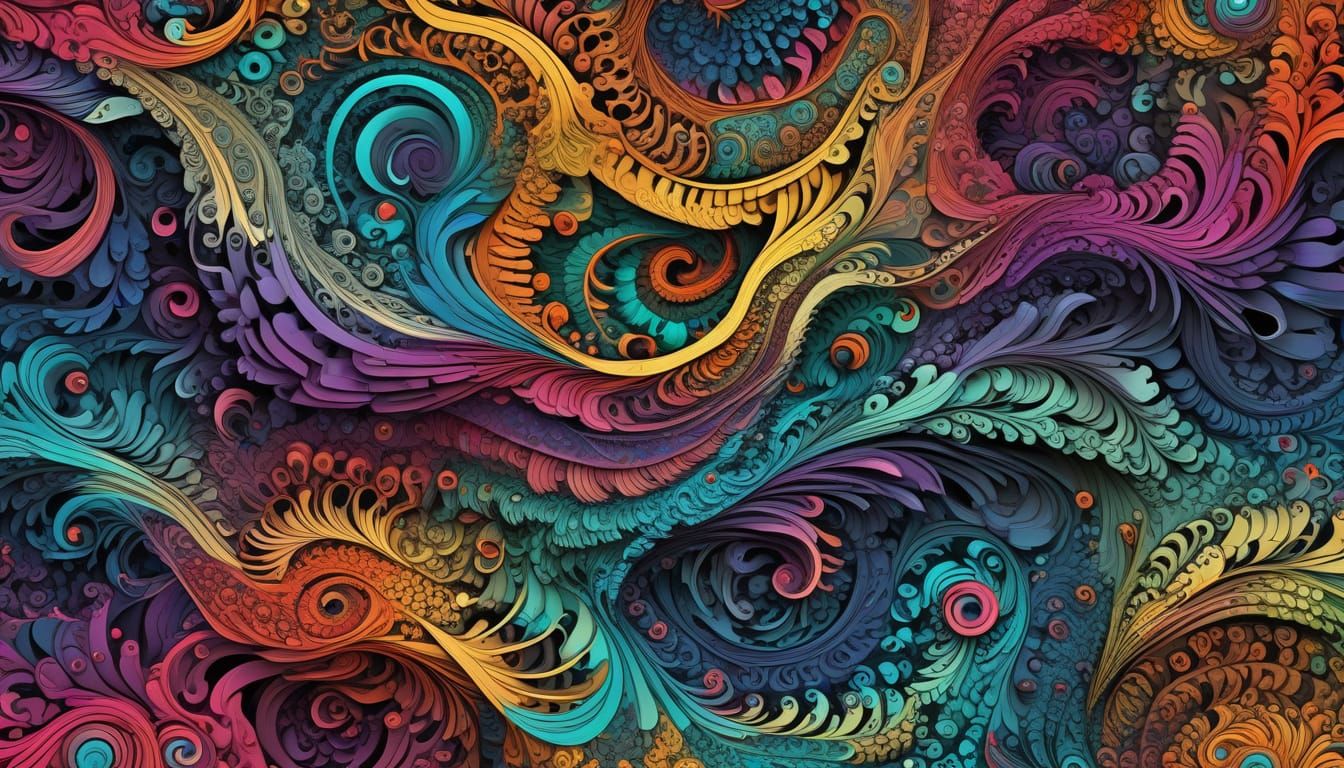 Vibrant Fractal Landscape in Butler-Inspired Style