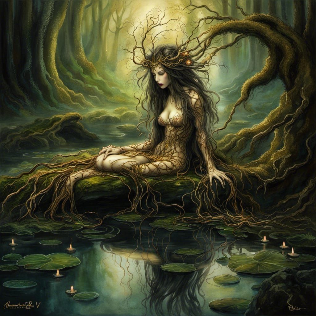 Ethereal Forest Spirit in a Magical, Mystical Atmosphere
