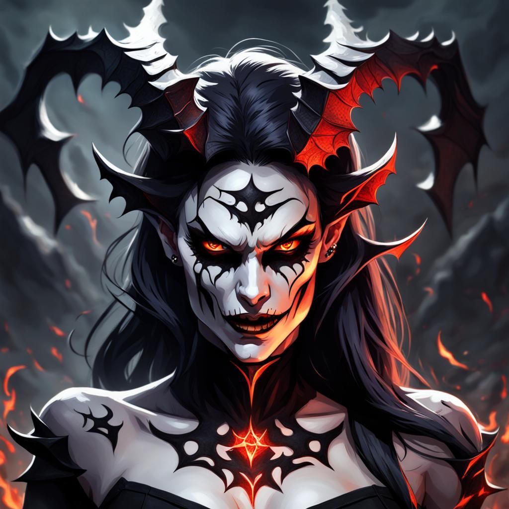 Ethereal Female Demon in Dark Mythology