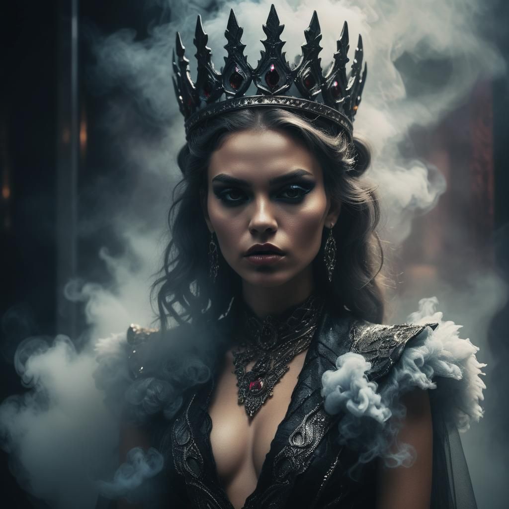Mysterious Queen in Darkened Hades Throne Room