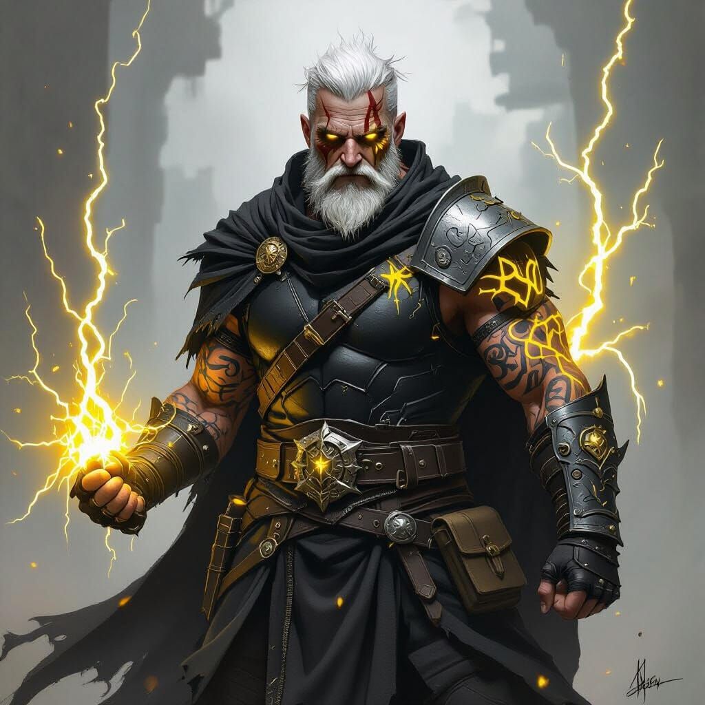 Goliath Tempest Cleric with Lightning Warhammer in Dark Fant...