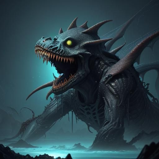 Underwater Horror Monstrosity Unveiled in Dazzling Oil Slick...