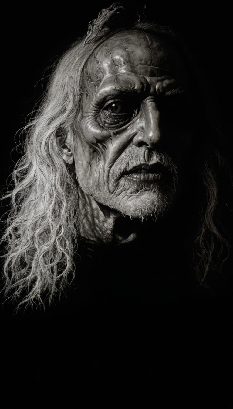 Mystical Surrealist Fantasy Figure in Psychedelic Universe