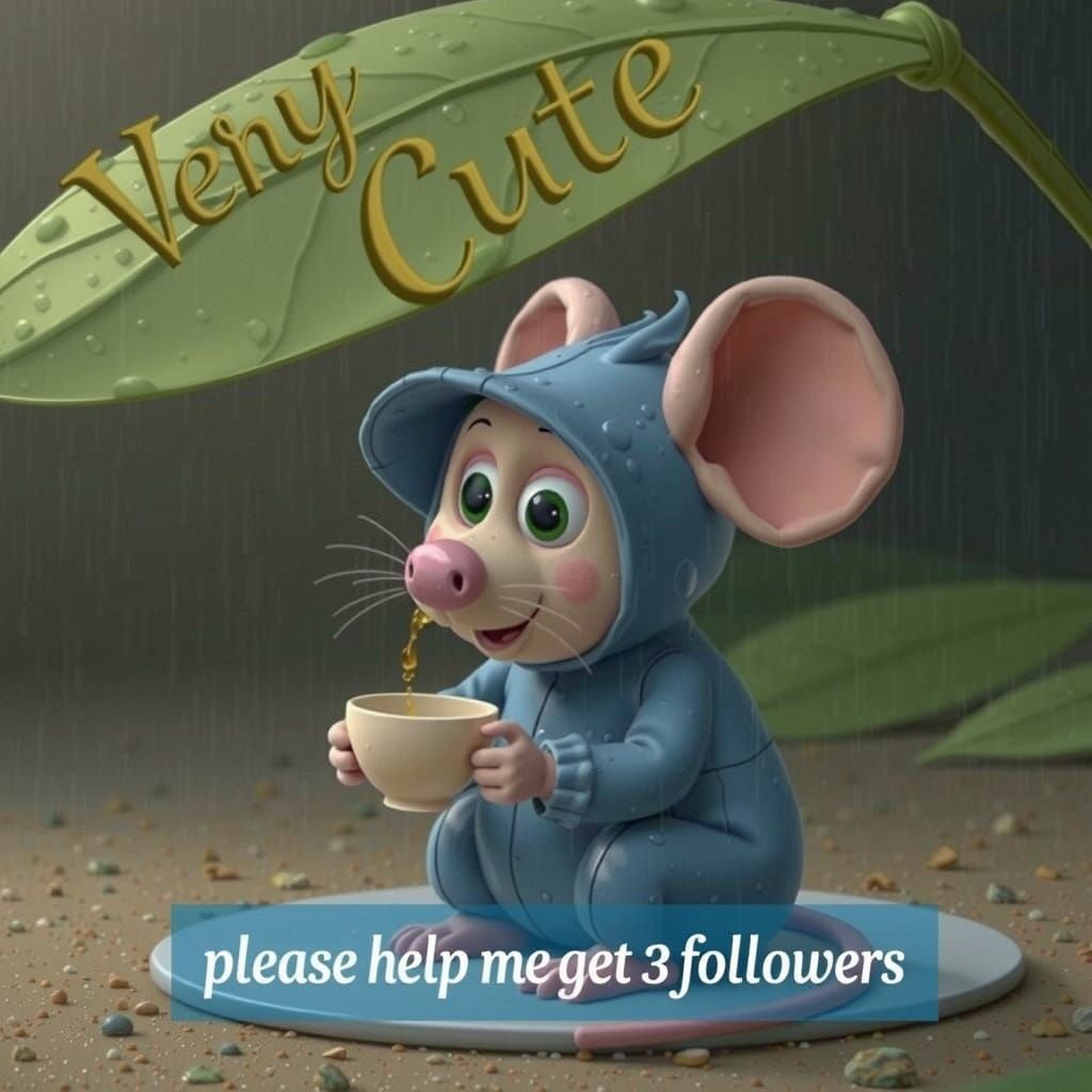 Water Text Art: "Very Cute" in 3D Flowing Script