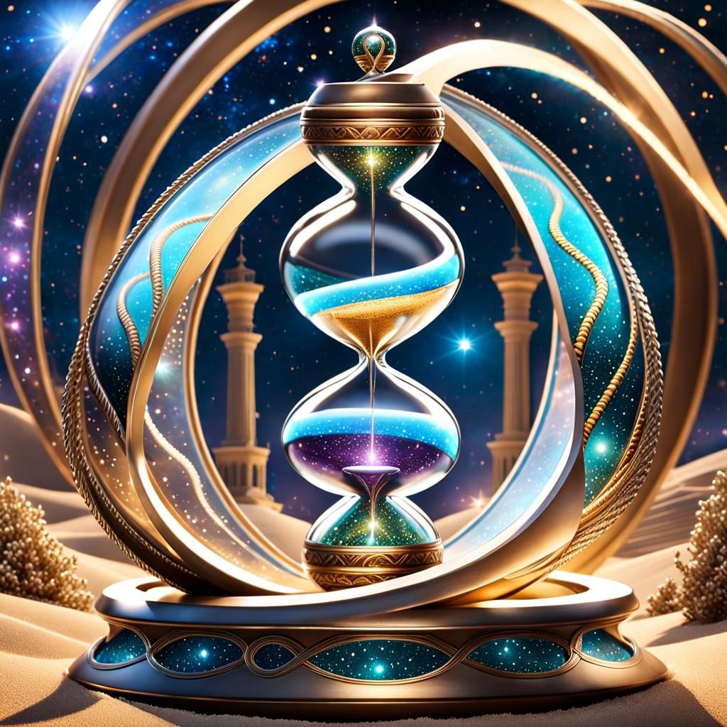 Snake Entwined Hourglass in Infinity Frame Shines with Cosmi...