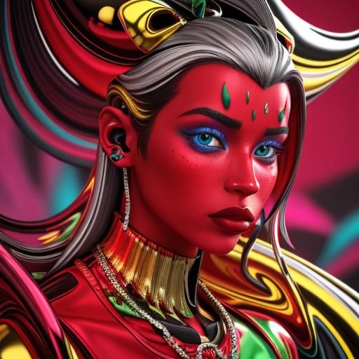 Vivid, Surreal 3D Portraits in Cinematic, Maximalist Style