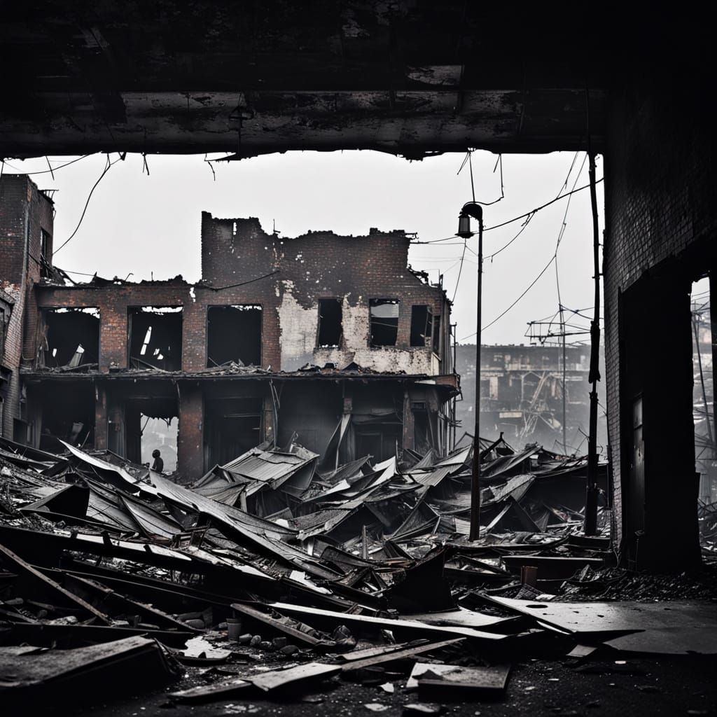 Punk Model in Abandoned Subway, Film Noir Style