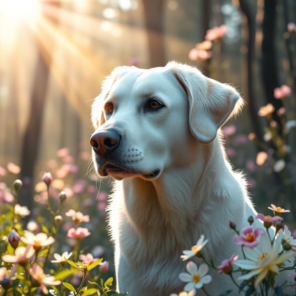 Majestic Labrador Butterfly Hybrid in Mystical Forest