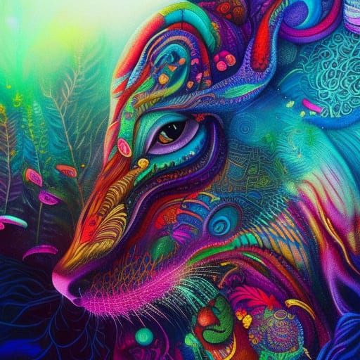 Surreal, Magical Rodent in a Vibrant, Hyperrealistic Scene