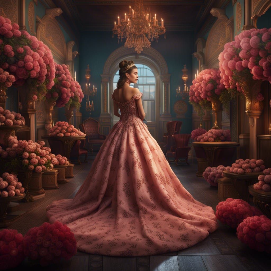Spectacular Quinceanera in Vibrant Digital Matte Painting St...