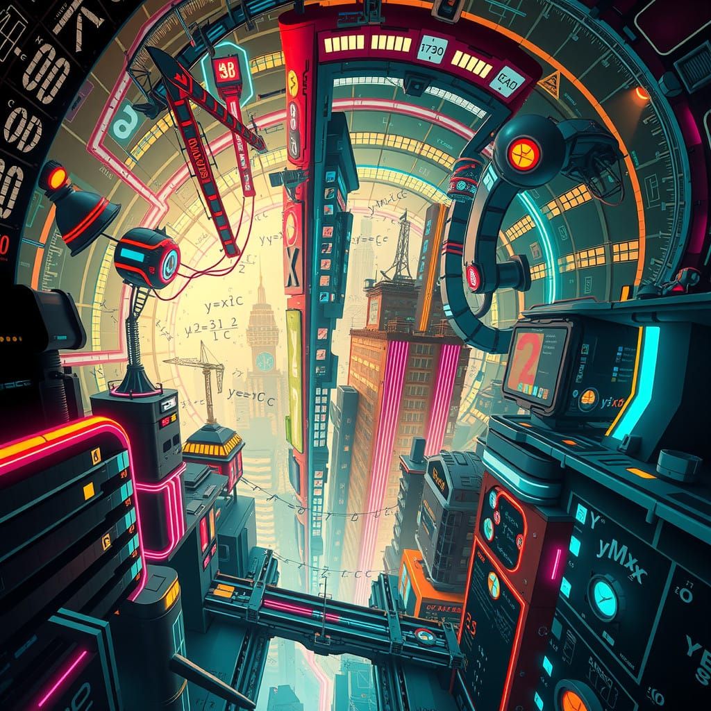 Futuristic Metropolis Unravels in Cyberpunk-Style 3D Chaos