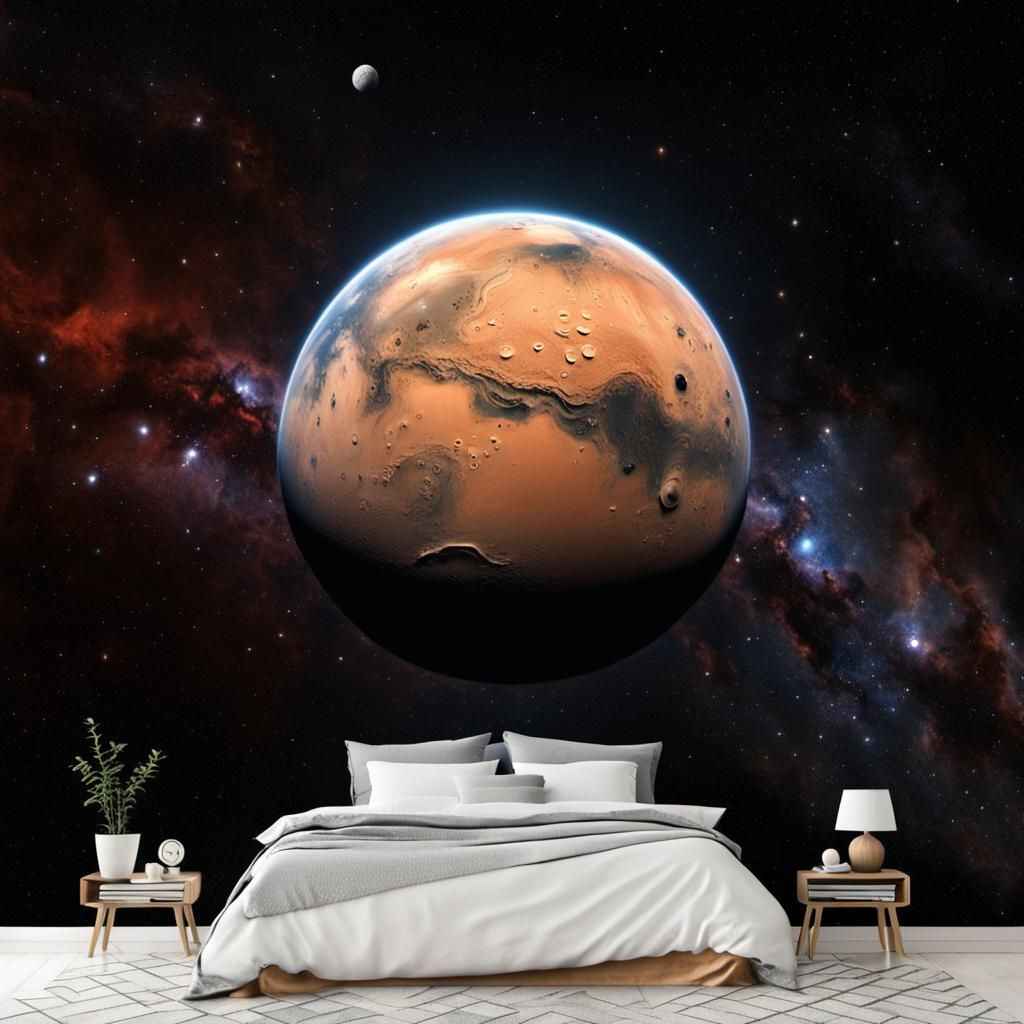 Mars in Cosmic Glory: A Hyper-Realistic Masterpiece