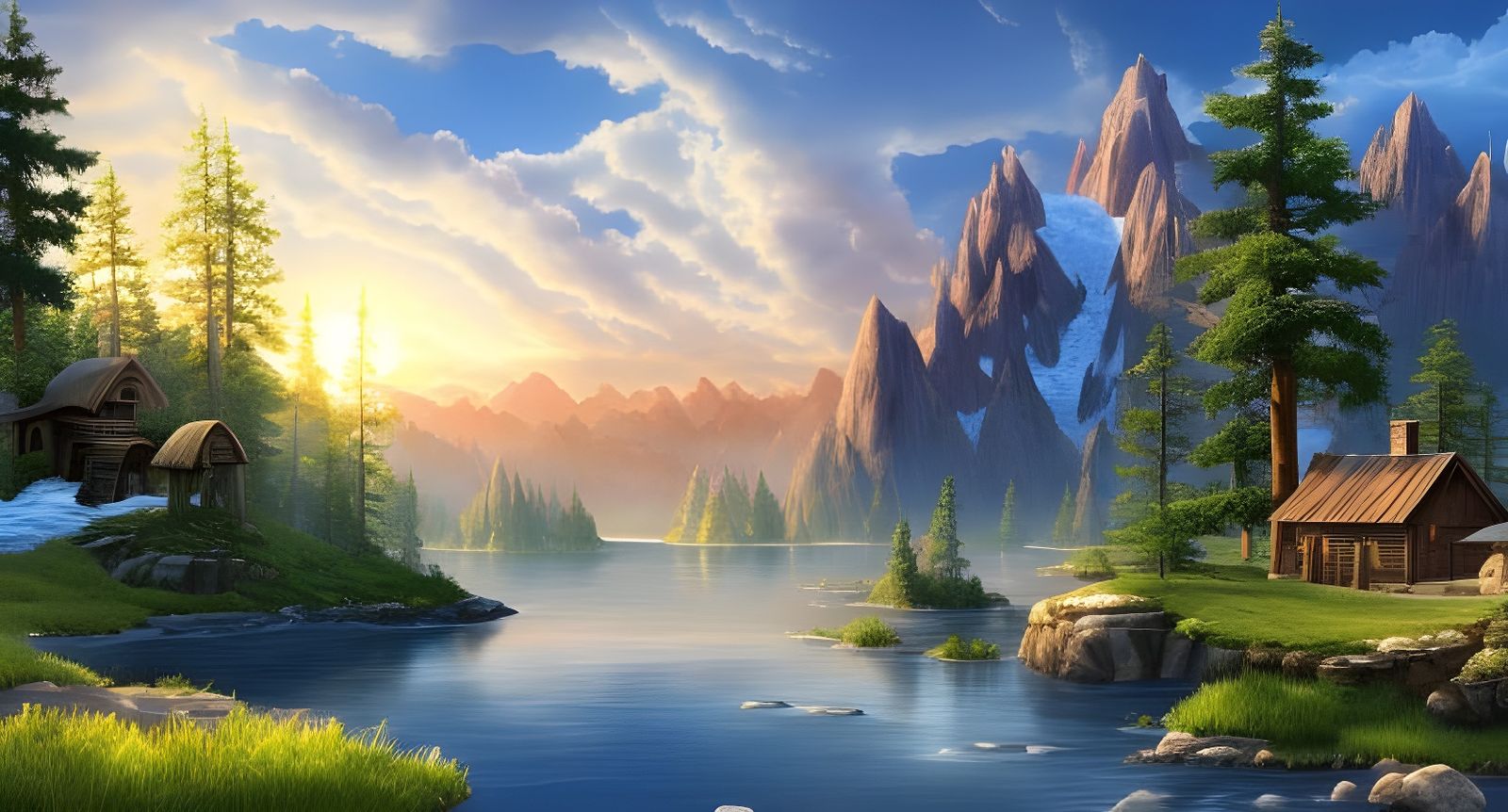 Epic 3D Landscape Vista in AAA Game Style