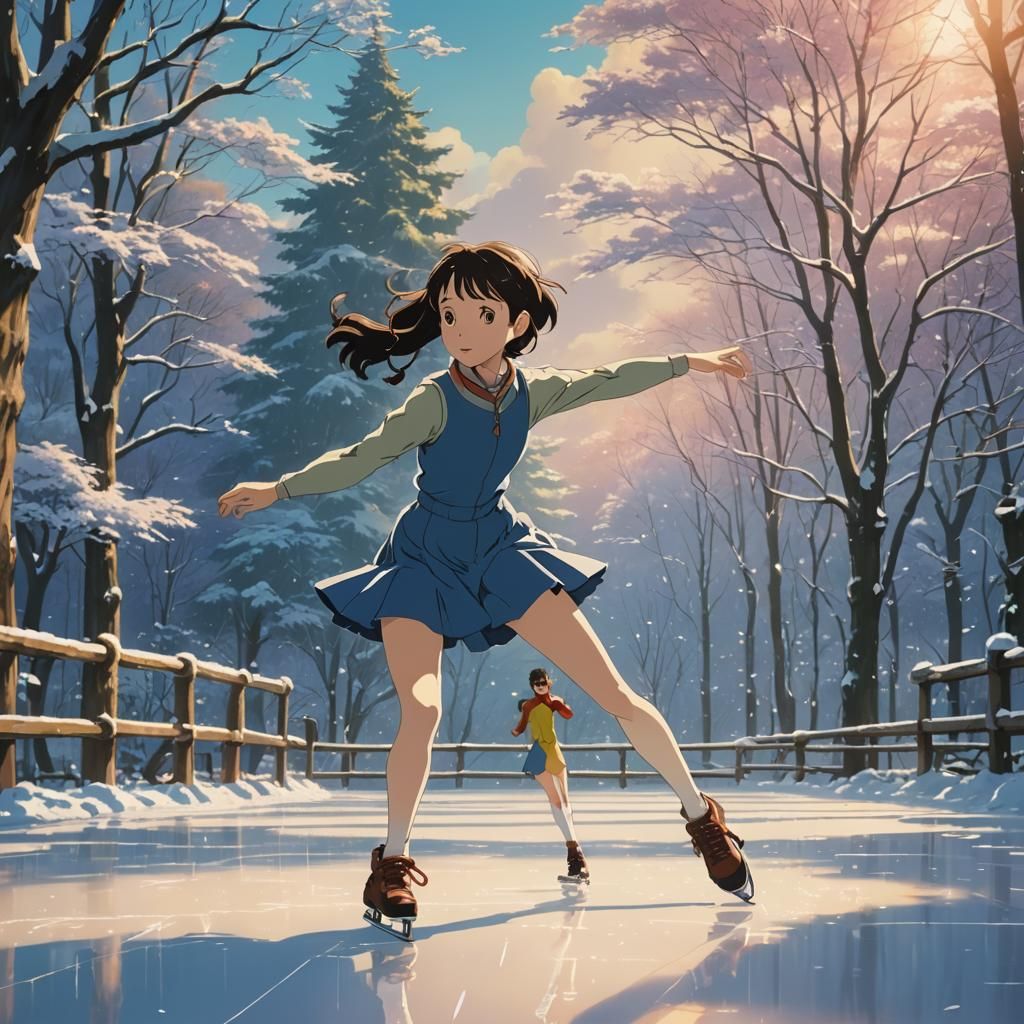 Anime Figure Skater Unveiled in Vibrant Studio Setting