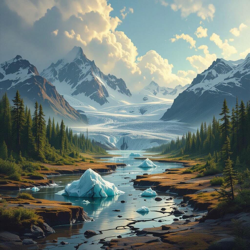 Contrasting Landscapes: Climate Change Concept Art