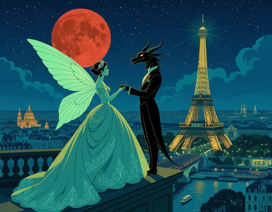 Fairy and Dragon in Belle Epoque Paris