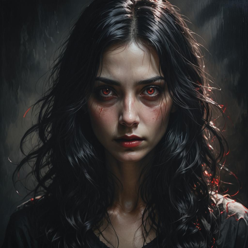 Mysterious Female Figure in Dramatic Chiaroscuro Lighting