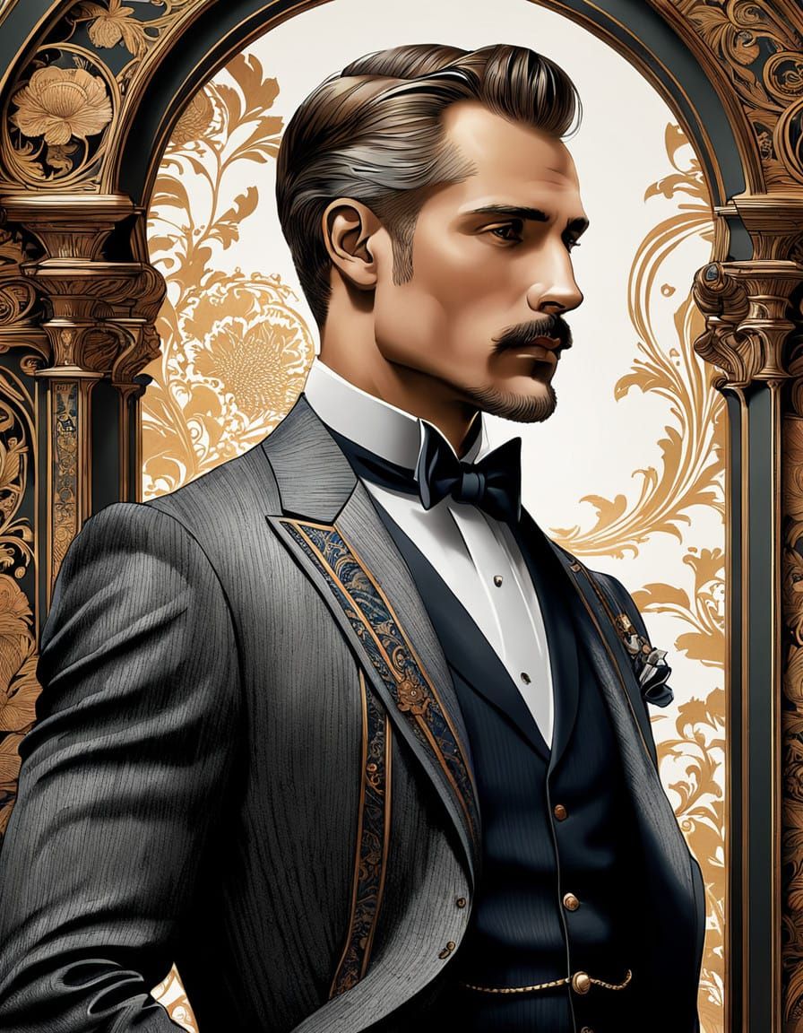 Refined Gentleman Portrait in Vintage Style