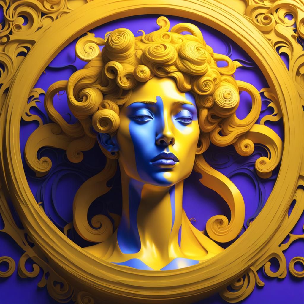 Surreal Hypermodern Medusa in Vibrant Baroque Hues
