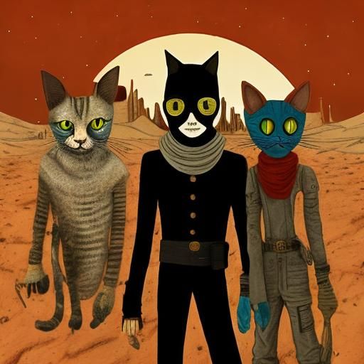 Feline Fete on a Barren Mars: A Post-Apocalyptic Masquerade