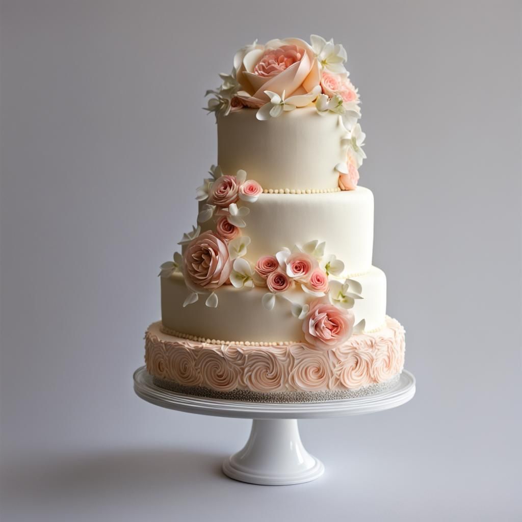 Delicate Wedding Cake in Watercolor