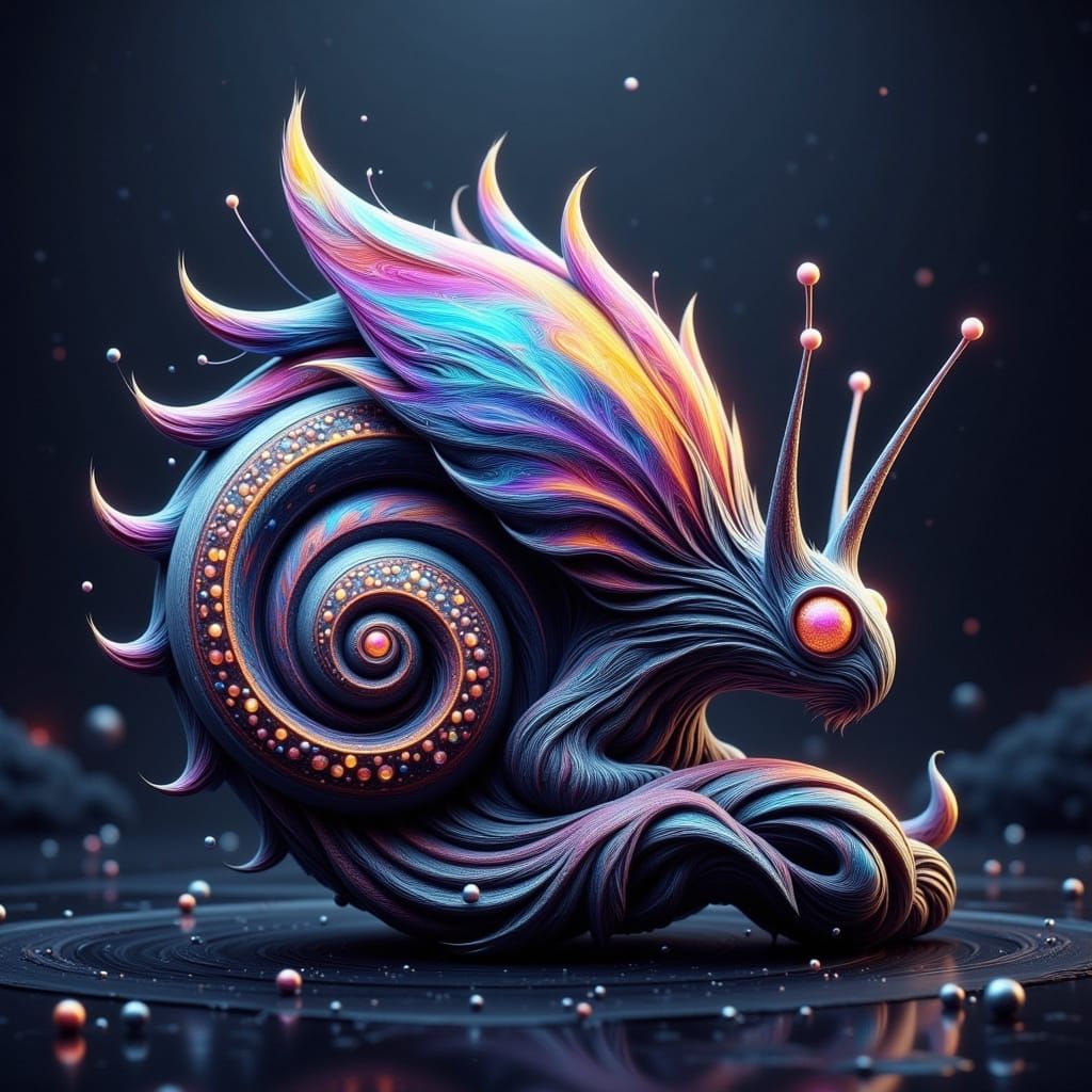 Dreamlike Digital Art of a Snail Butterfly Hybrid