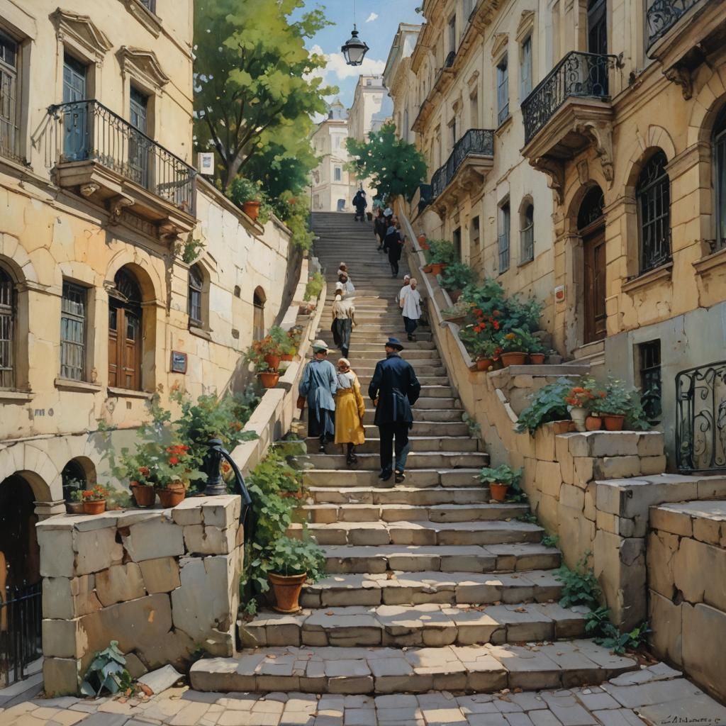 Odessa's Grand Steps in Impressive Oil